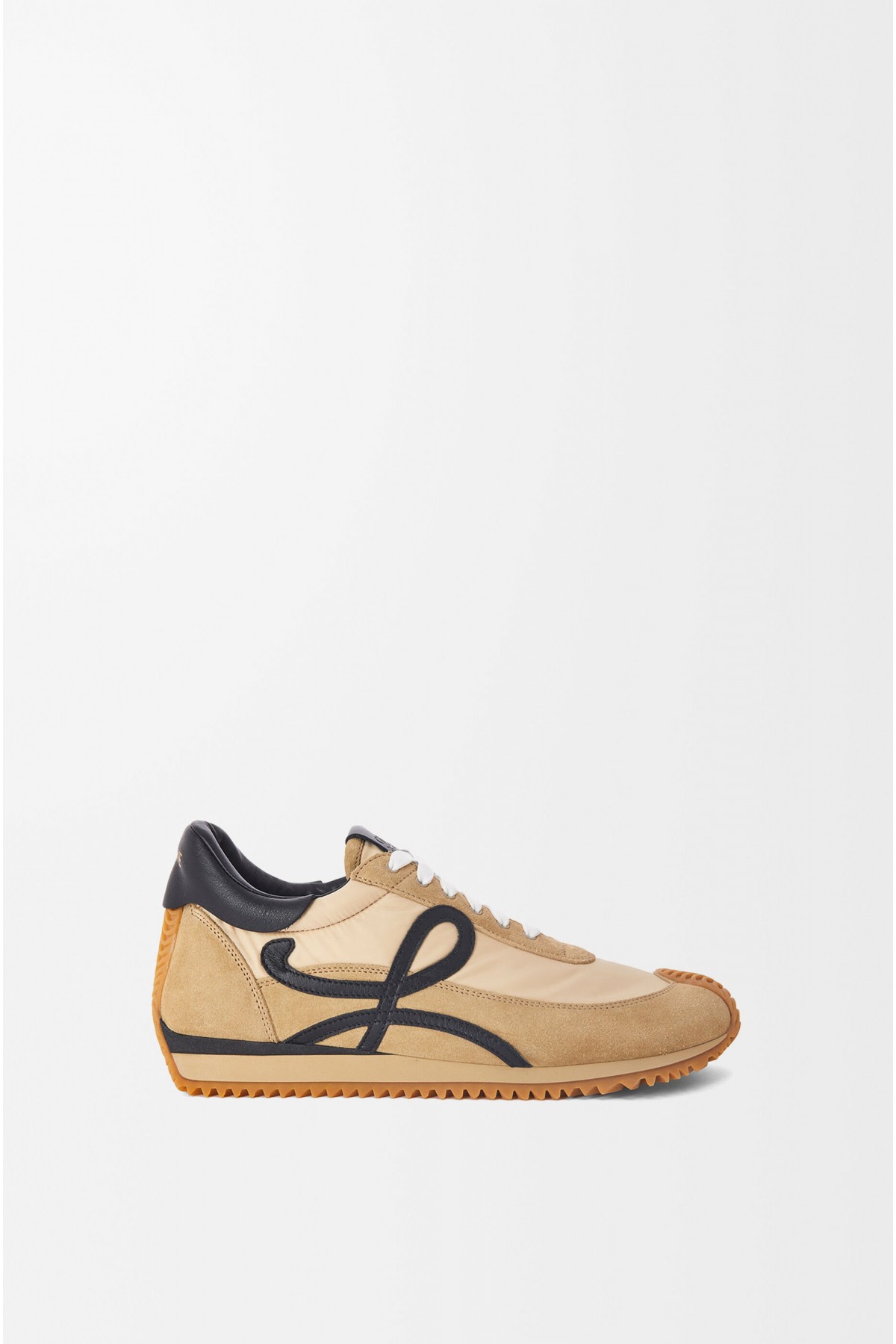 LOEWE Flow Runner In Nylon And Suede Gold Black