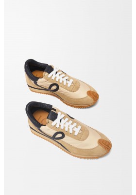 LOEWE Flow Runner In Nylon And Suede Gold Black