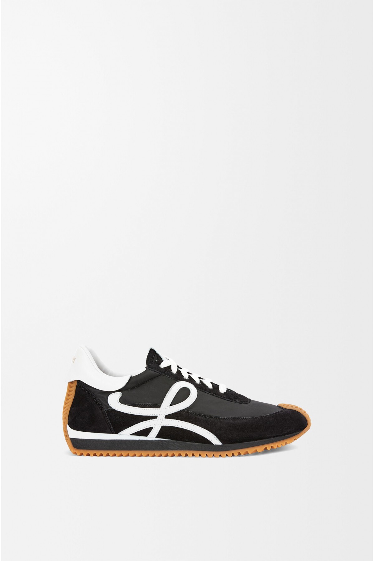LOEWE Flow Runner In Nylon And Suede Black White