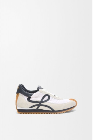 LOEWE Flow Runner In Nylon And Suede Blue Anthracite White