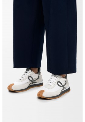 LOEWE Flow Runner In Nylon And Suede Blue Anthracite White