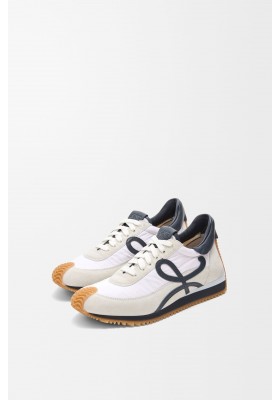LOEWE Flow Runner In Nylon And Suede Blue Anthracite White