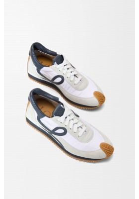 LOEWE Flow Runner In Nylon And Suede Blue Anthracite White