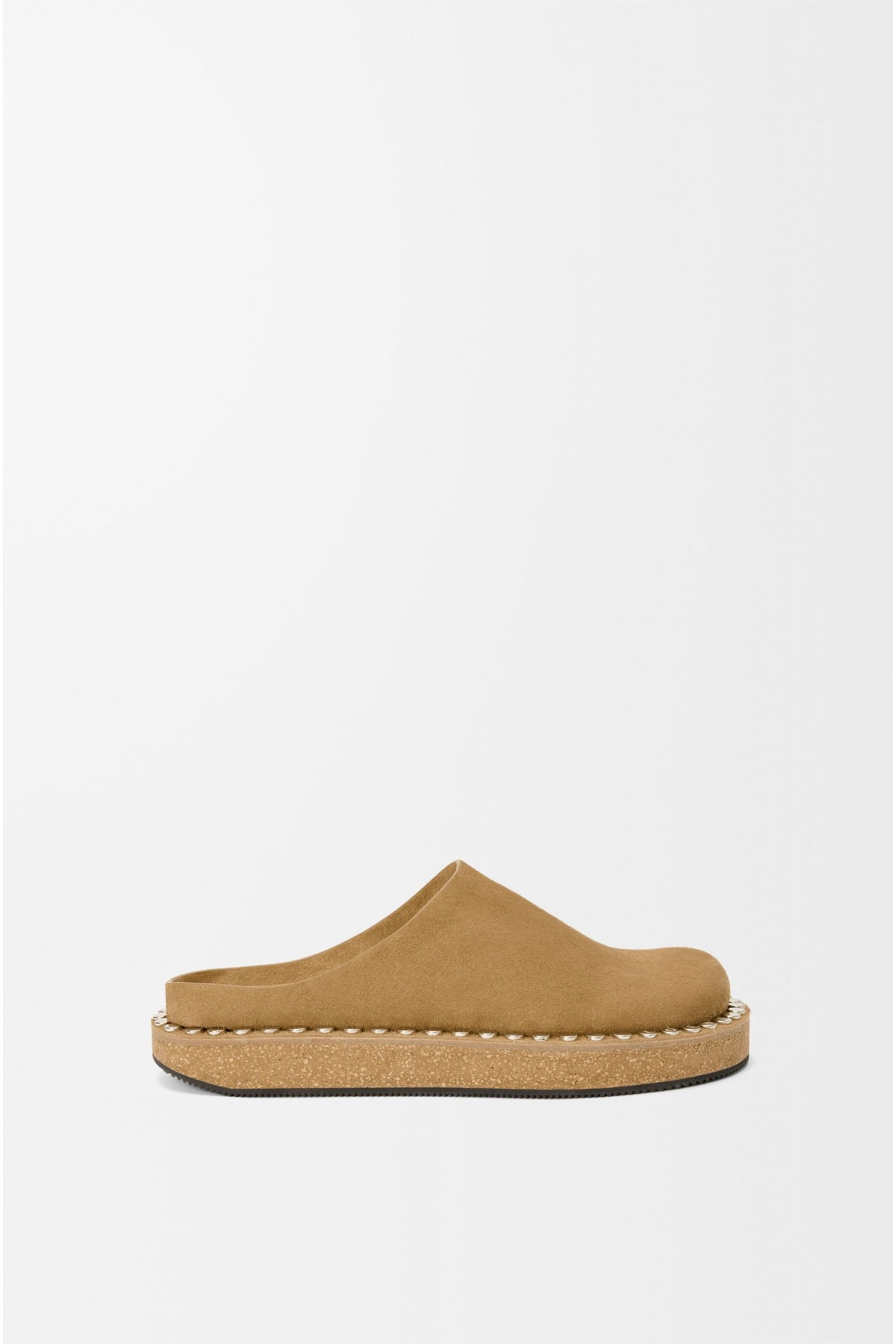 LOEWE Rivet Mule In Calfskin Suede Medium Tabacco