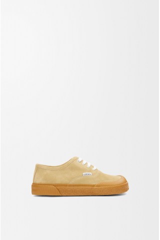 LOEWE Terra Vulca Lace-up Sneaker In Suede Gold