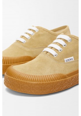 LOEWE Terra Vulca Lace-up Sneaker In Suede Gold