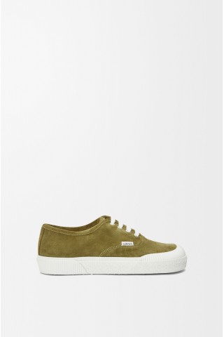 LOEWE Terra Vulca Lace-up Sneaker In Suede Olive