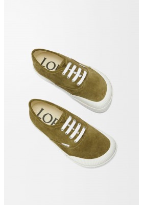 LOEWE Terra Vulca Lace-up Sneaker In Suede Olive