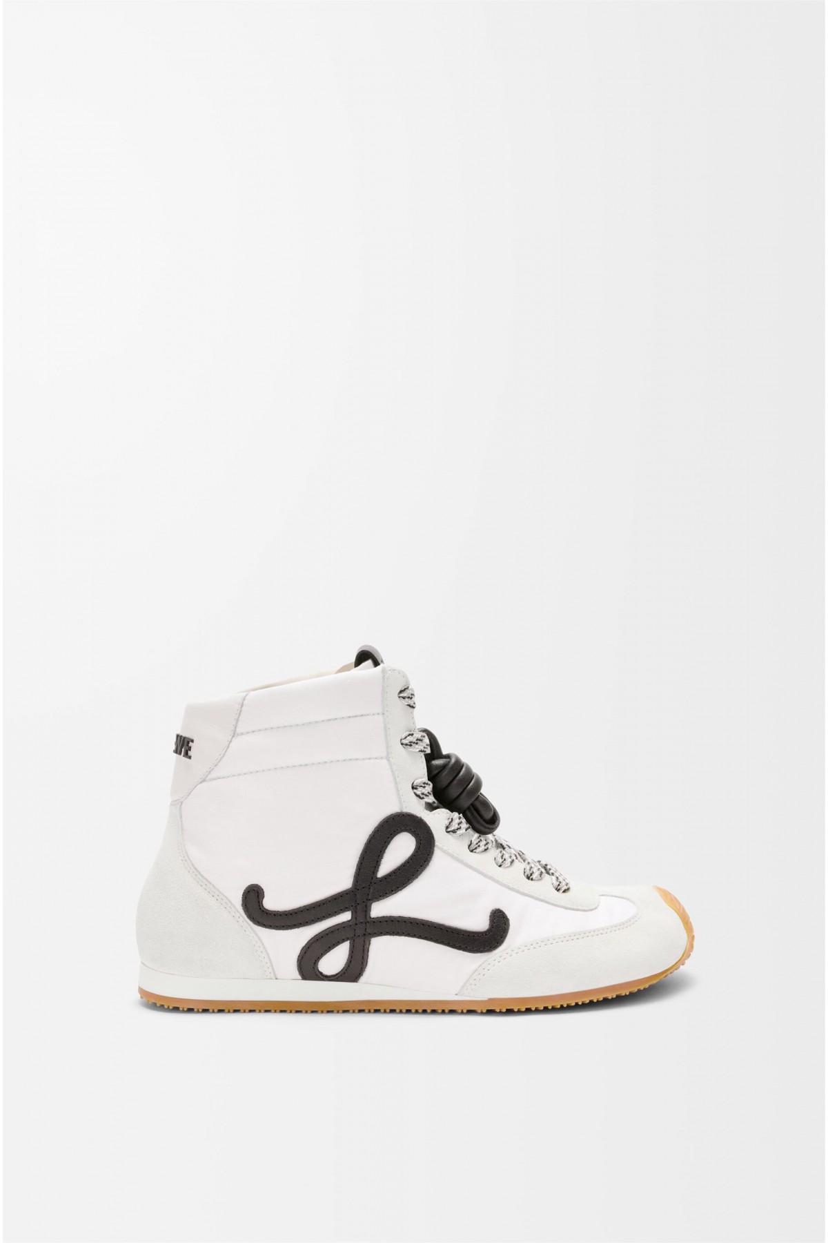 LOEWE Ballet Runner 2.0 High-top In Nylon And Calfskin White Black