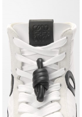 LOEWE Ballet Runner 2.0 High-top In Nylon And Calfskin White Black