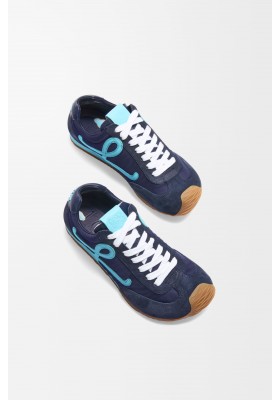 LOEWE Ballet Runner 2.0 In Nylon And Calfskin Navy Blue Turquoise