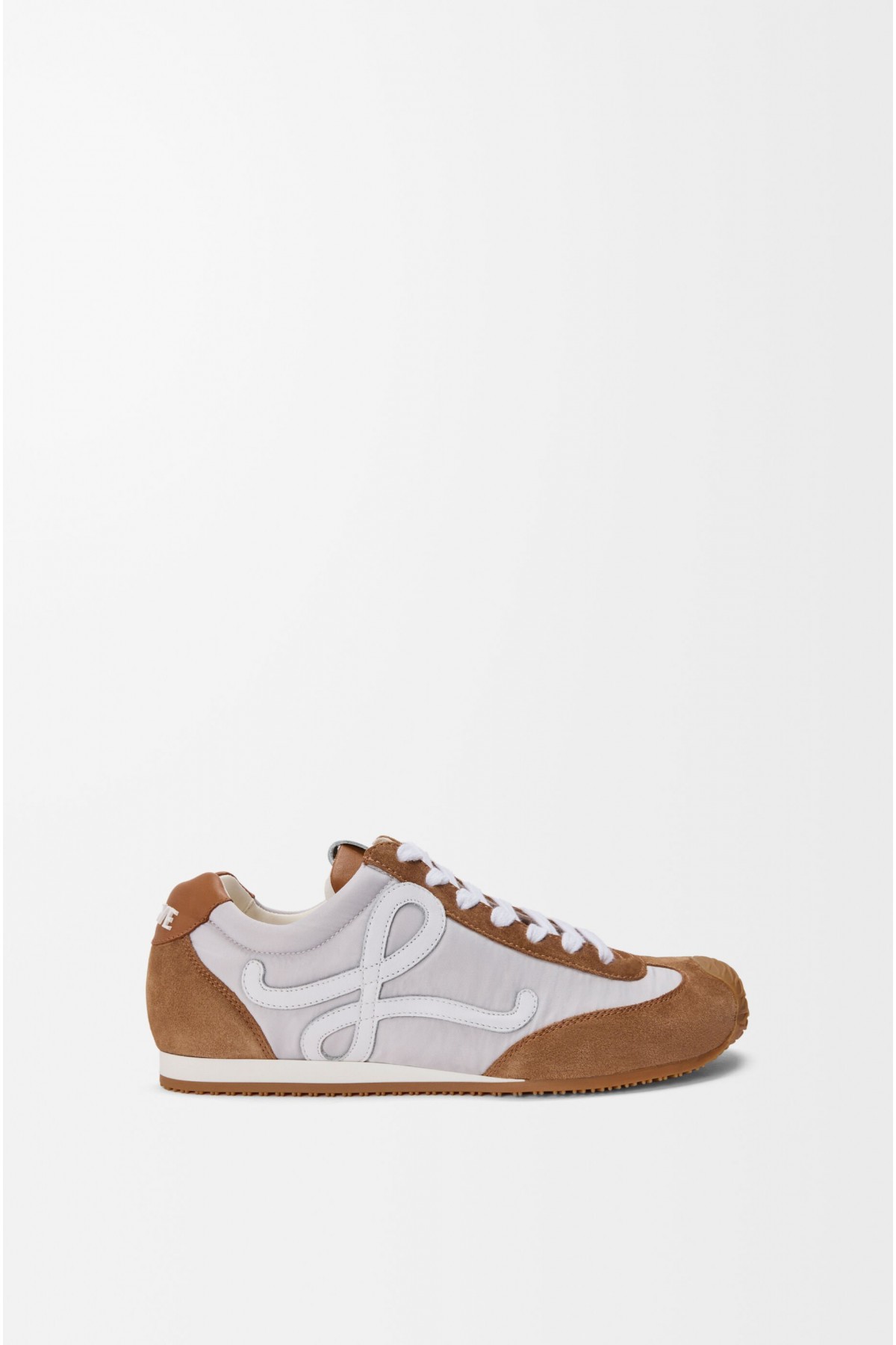 LOEWE Ballet Runner 2.0 In Nylon And Calfskin Grey White Tan