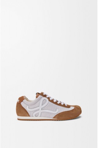 LOEWE Ballet Runner 2.0 In Nylon And Calfskin Grey White Tan
