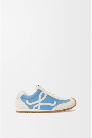LOEWE Ballet Runner 2.0 In Nylon And Calfskin Blue White Soft White