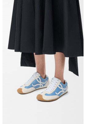 LOEWE Ballet Runner 2.0 In Nylon And Calfskin Blue White Soft White