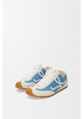 LOEWE Ballet Runner 2.0 In Nylon And Calfskin Blue White Soft White