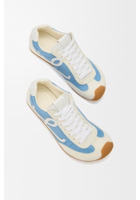 LOEWE Ballet Runner 2.0 In Nylon And Calfskin Blue White Soft White