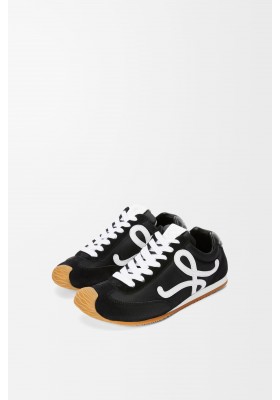 LOEWE Ballet Runner 2.0 In Nylon And Calfskin Black White