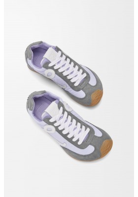 LOEWE Ballet Runner 2.0 In Nylon And Calfskin Lilac White Grey
