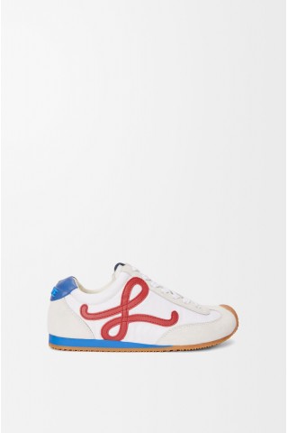 LOEWE Ballet Runner 2.0 In Nylon And Calfskin White Red Blue