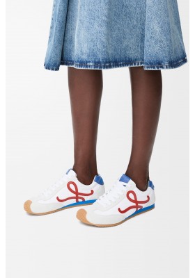 LOEWE Ballet Runner 2.0 In Nylon And Calfskin White Red Blue