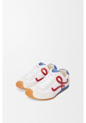 LOEWE Ballet Runner 2.0 In Nylon And Calfskin White Red Blue