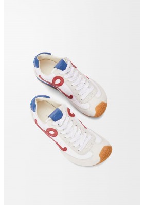 LOEWE Ballet Runner 2.0 In Nylon And Calfskin White Red Blue
