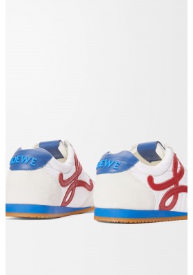LOEWE Ballet Runner 2.0 In Nylon And Calfskin White Red Blue