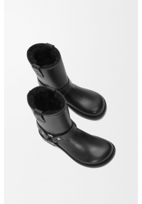 LOEWE Campo Biker Boot In Calfskin Black
