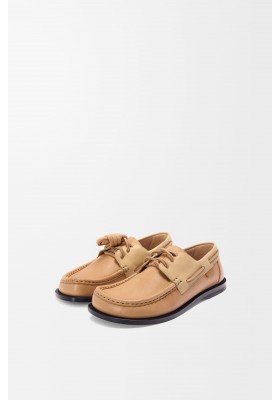 LOEWE Campo Boat Shoe In Soft Calfskin Cinnamon Sand