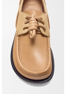 LOEWE Campo Boat Shoe In Soft Calfskin Cinnamon Sand
