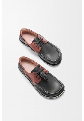 LOEWE Campo Boat Shoe In Soft Calfskin Black Rust