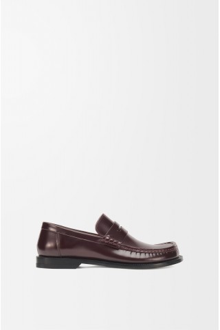 LOEWE Campo Loafer In Brushed Calfskin Burgundy