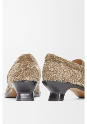 LOEWE Campo Loafer In Brushed Suede Khaki Green