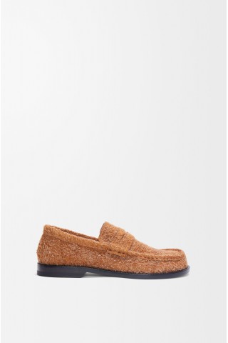 LOEWE Campo Loafer In Brushed Suede Tan