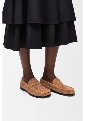 LOEWE Campo Loafer In Brushed Suede Tan