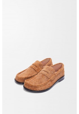 LOEWE Campo Loafer In Brushed Suede Tan