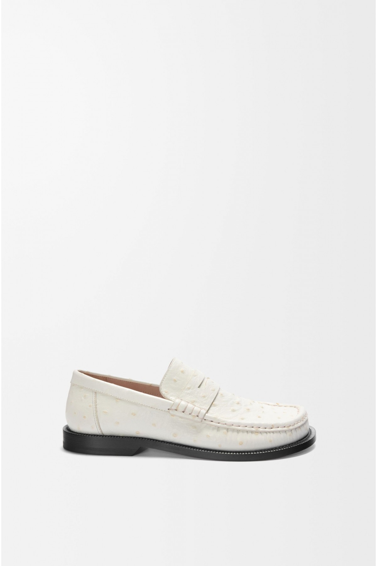 LOEWE Campo Loafer In Embossed Calfskin Ecru