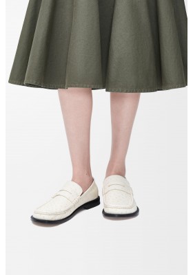 LOEWE Campo Loafer In Embossed Calfskin Ecru