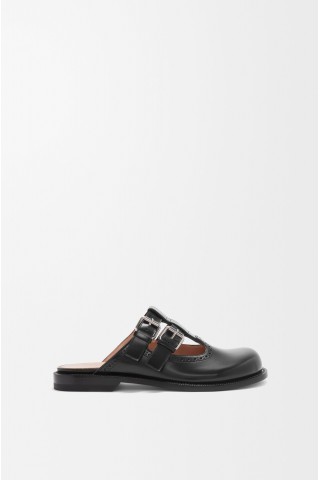 LOEWE Campo Mary Jane Mule In Calfskin Black