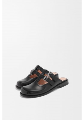 LOEWE Campo Mary Jane Mule In Calfskin Black