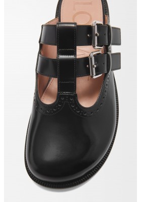 LOEWE Campo Mary Jane Mule In Calfskin Black