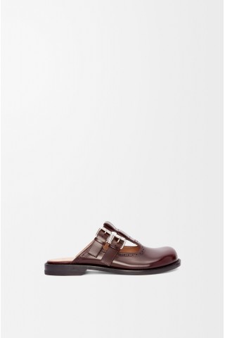 LOEWE Campo Mary Jane Mule In Calfskin Burgundy