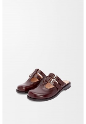 LOEWE Campo Mary Jane Mule In Calfskin Burgundy