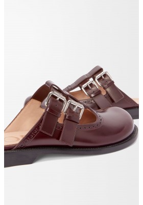 LOEWE Campo Mary Jane Mule In Calfskin Burgundy
