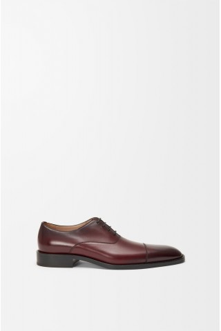 LOEWE Crown Oxford In Brushed Calfskin Burgundy