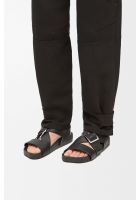 LOEWE Ease Buckle Sandal In Vegetal Calfskin Black