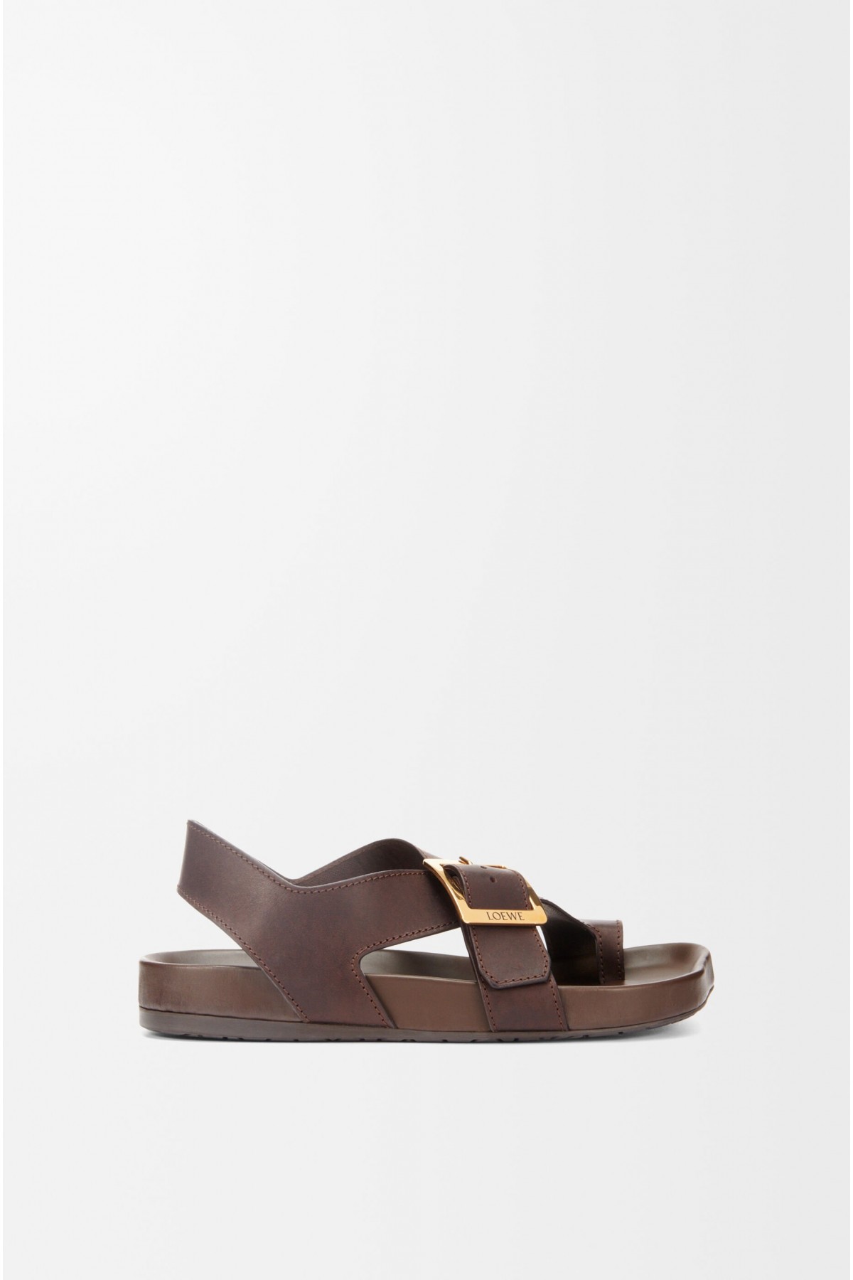 LOEWE Ease Buckle Sandal In Vegetal Calfskin Horse