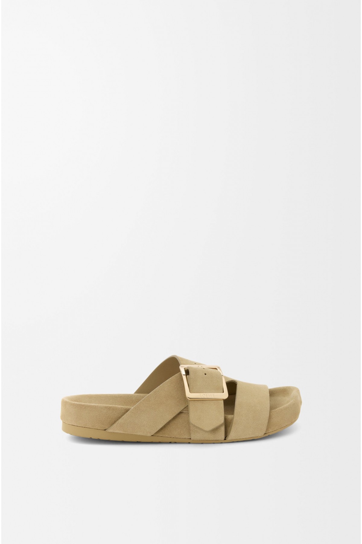 LOEWE Ease Buckle Slide In Suede Sahara