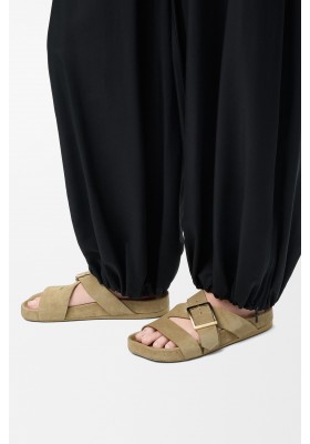 LOEWE Ease Buckle Slide In Suede Sahara